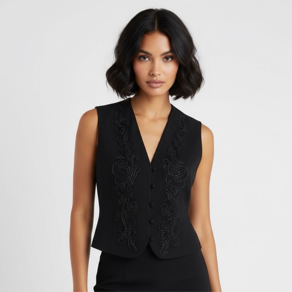Liz Claiborne Black Collection Vest - Picture 1 of 4